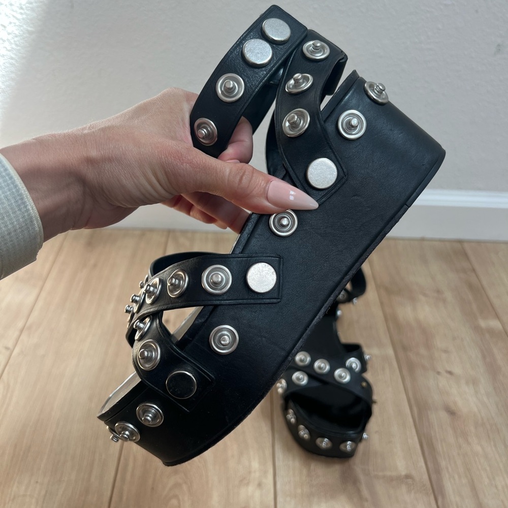 Alexander Wang Studded Black Platform Sandals